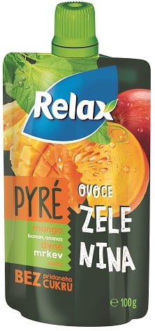 Relax Pyré ovoce zelenina s mangem, banánem, ananasem, dýní, mrkví a jablkem