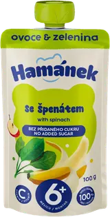 Hamánek Banán se špenátem ovocná kapsička