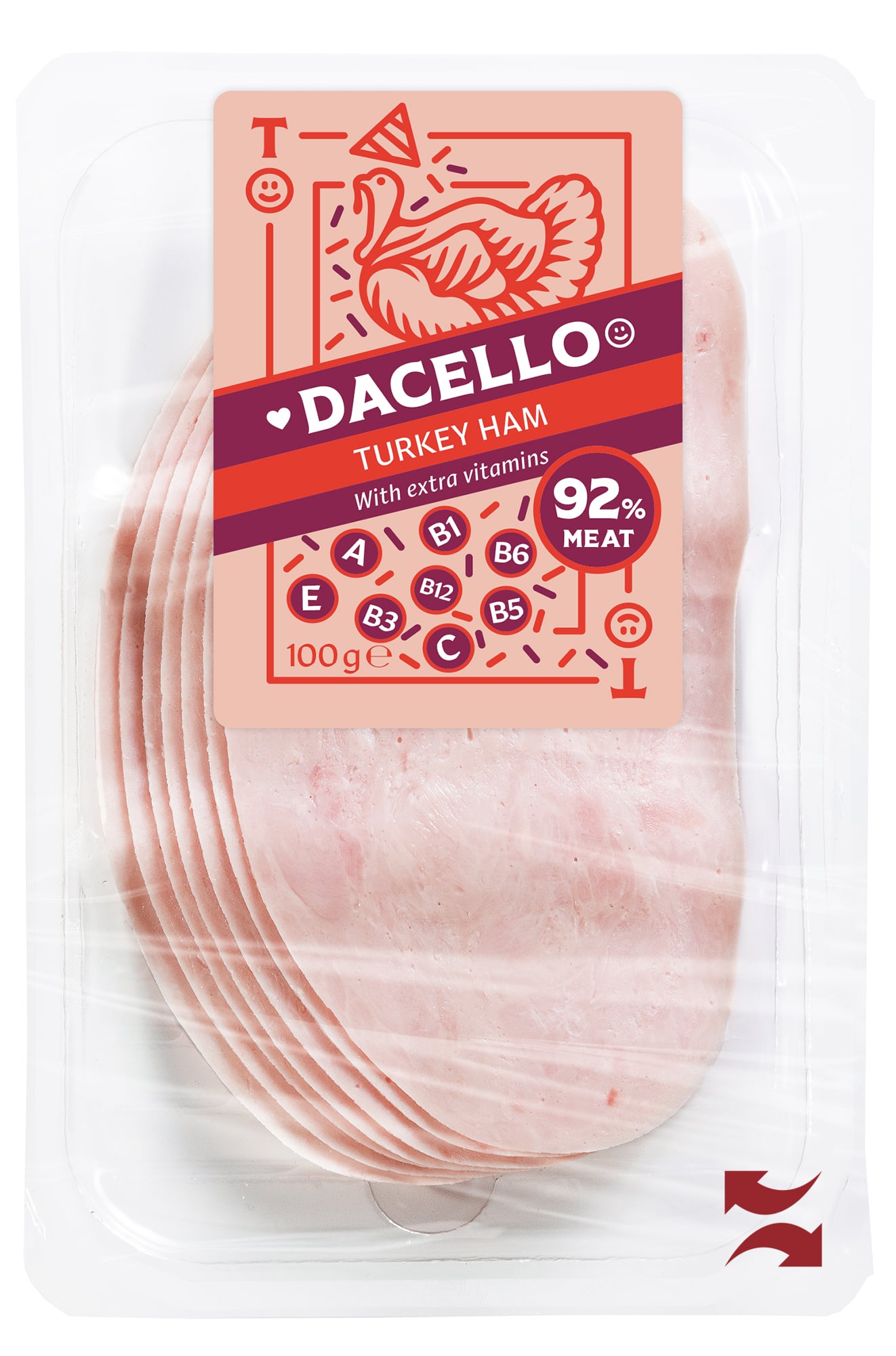 Dacello Krůtí šunka nejvyšší jakosti s extra vitamíny 92 %