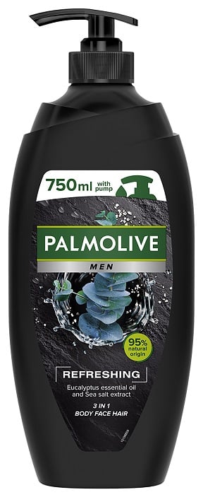Palmolive For Men Refreshing Sprchový gel 3v1 na tělo, obličej a vlasy pro muže pumpa