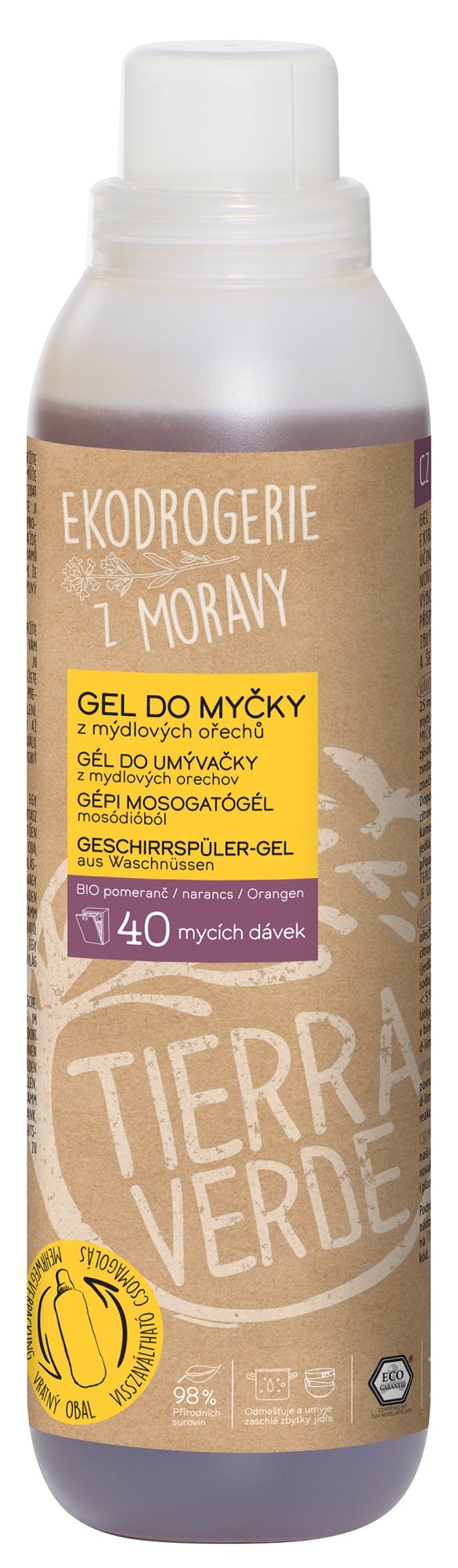 Tierra Verde Gel do myčky s BIO pomerančovou silicí (1 l)