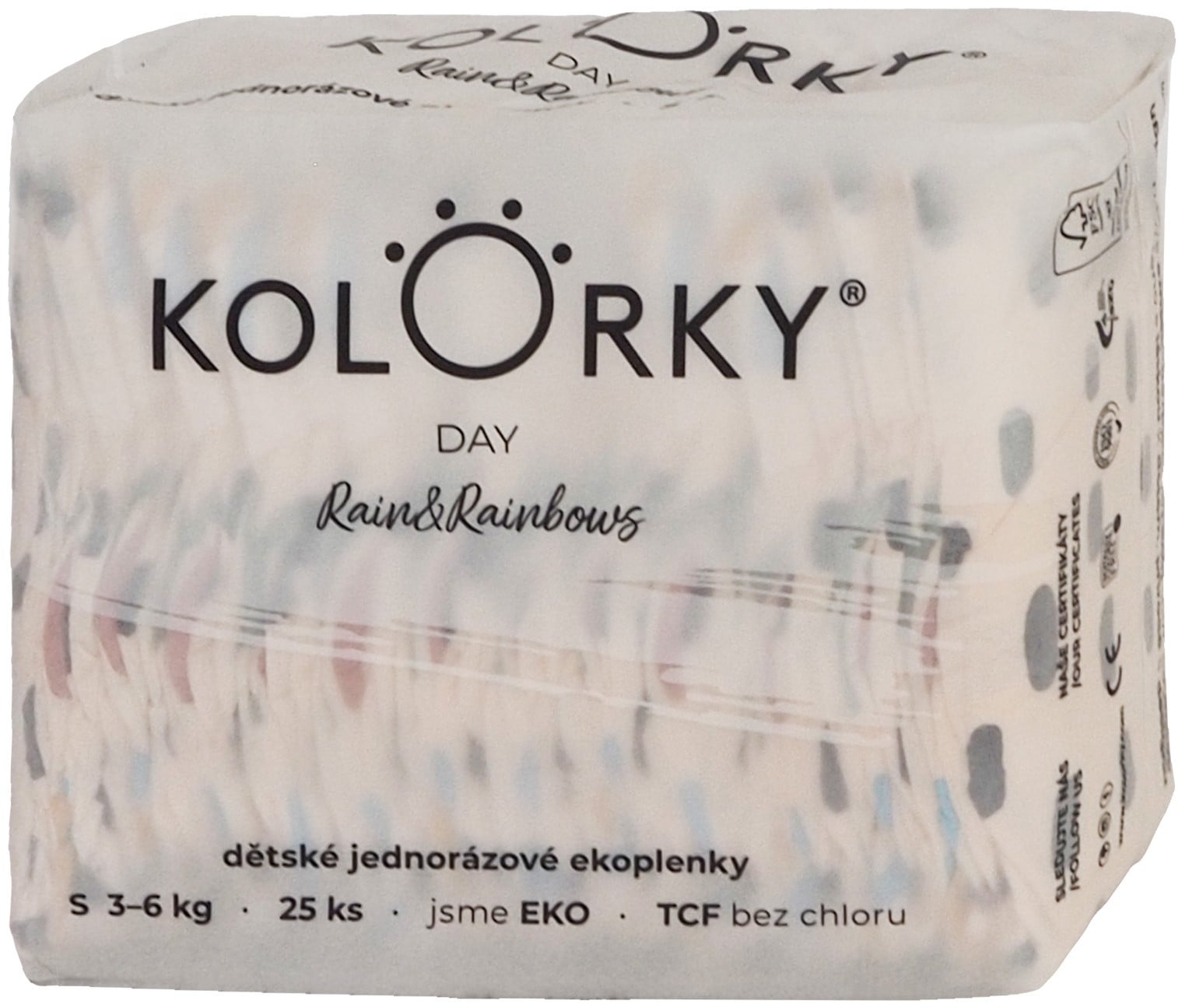 Kolorky EKO Jednorázové plenky day S déšť a duhy (3–6 kg) 25 ks