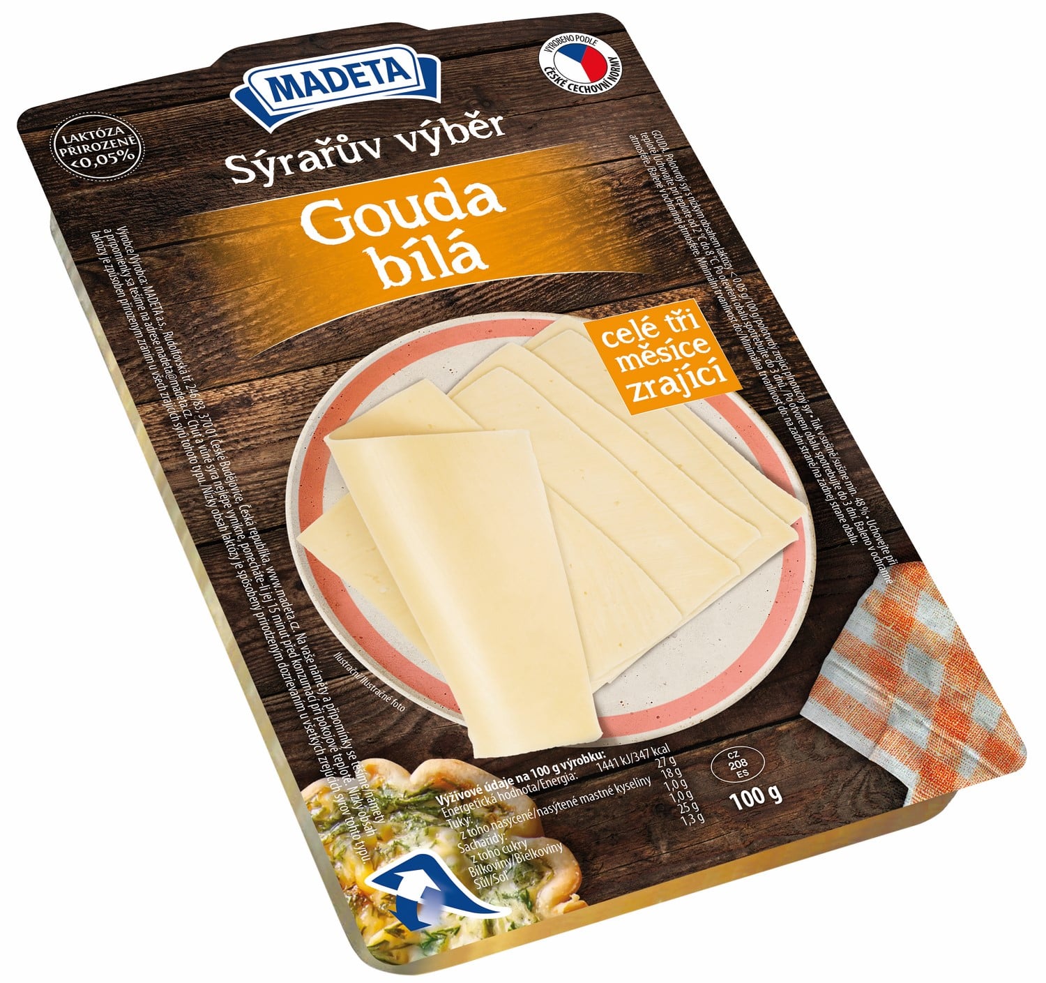 Madeta Sýrařův výběr Gouda 48 % plátky
