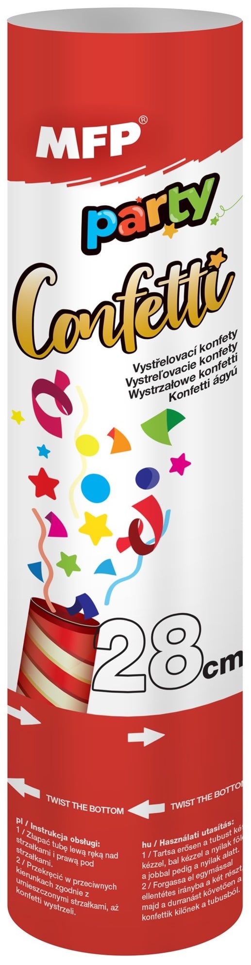 Barevné vystřelovací papírové konfety