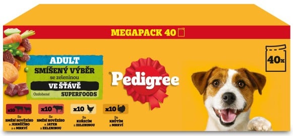 Pedigree kapsičky masový výběr se zeleninou ve šťávě pro dospělé psy 40×100 g