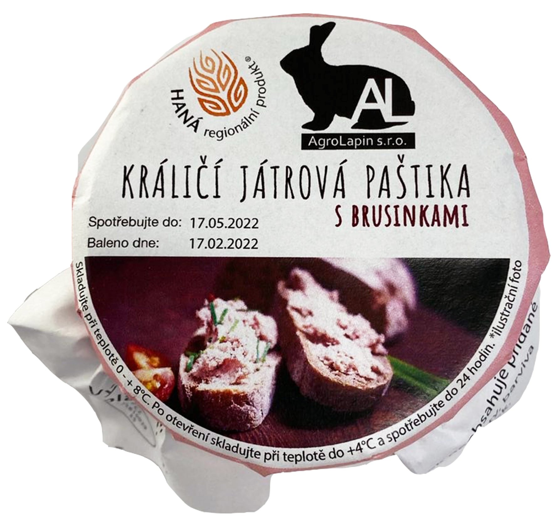 Farma Výšovice Králičí játrová paštika s brusinkami