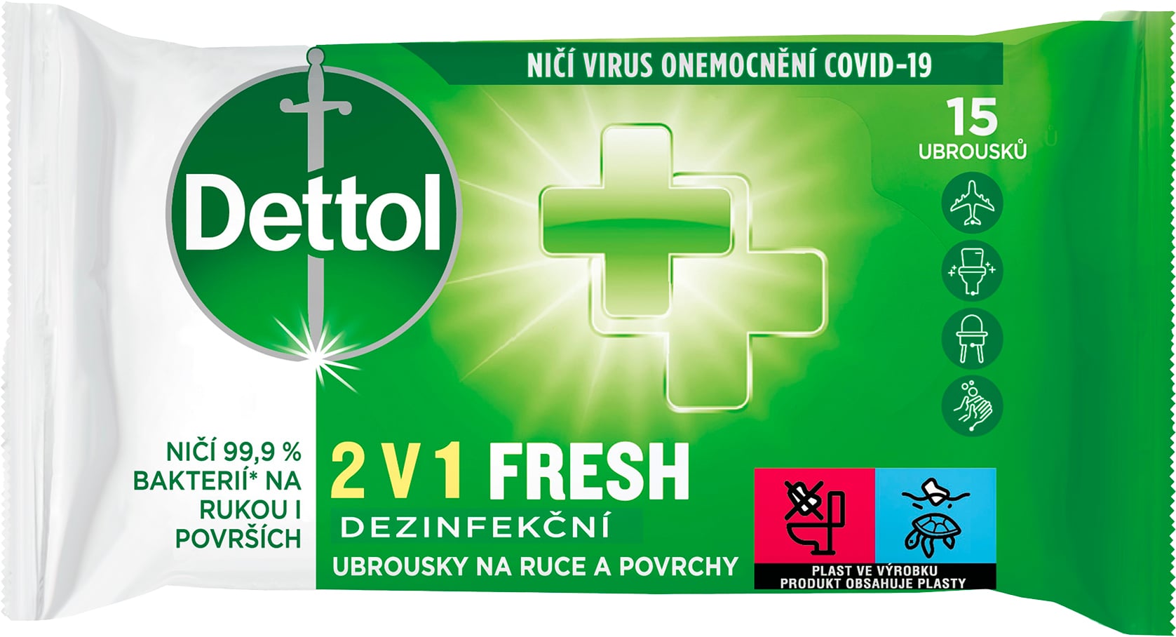 Dettol Dezinfekční ubrousky 2v1 na ruce a povrchy