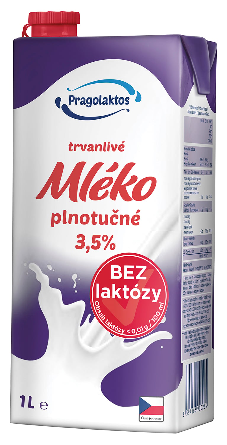 Pragolaktos Trvanlivé plnotučné mléko bez laktózy 3,5%