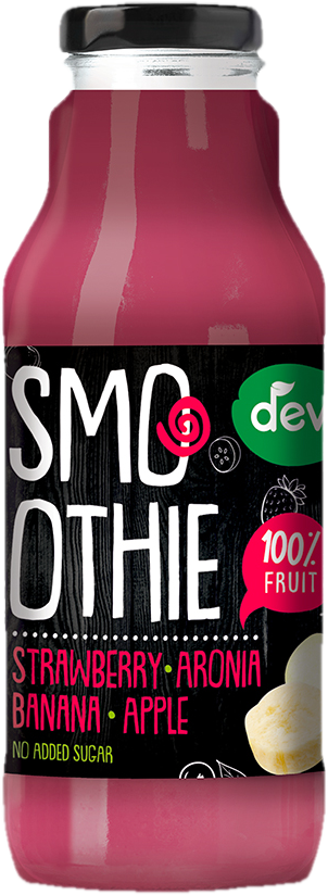 Deva Smoothie jahoda, arónie, banán, jablko sklo