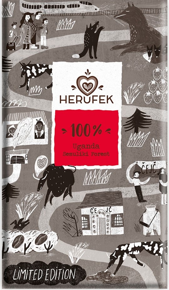 Herufek BIO Semuliki Forest Uganda tmavá čokoláda 100%