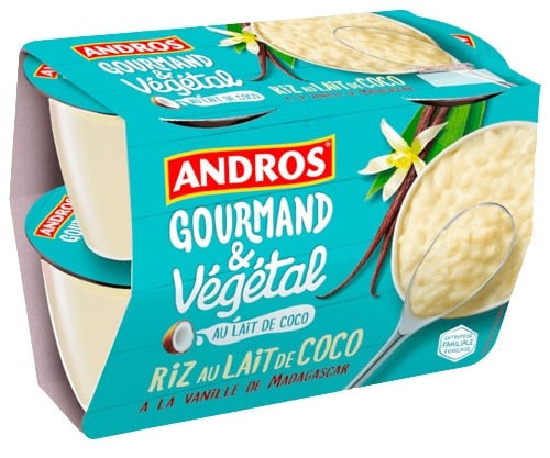 Andros Gourmand & Végétal Fermentovaný veganský rýžový dezert z kokosového nápoje