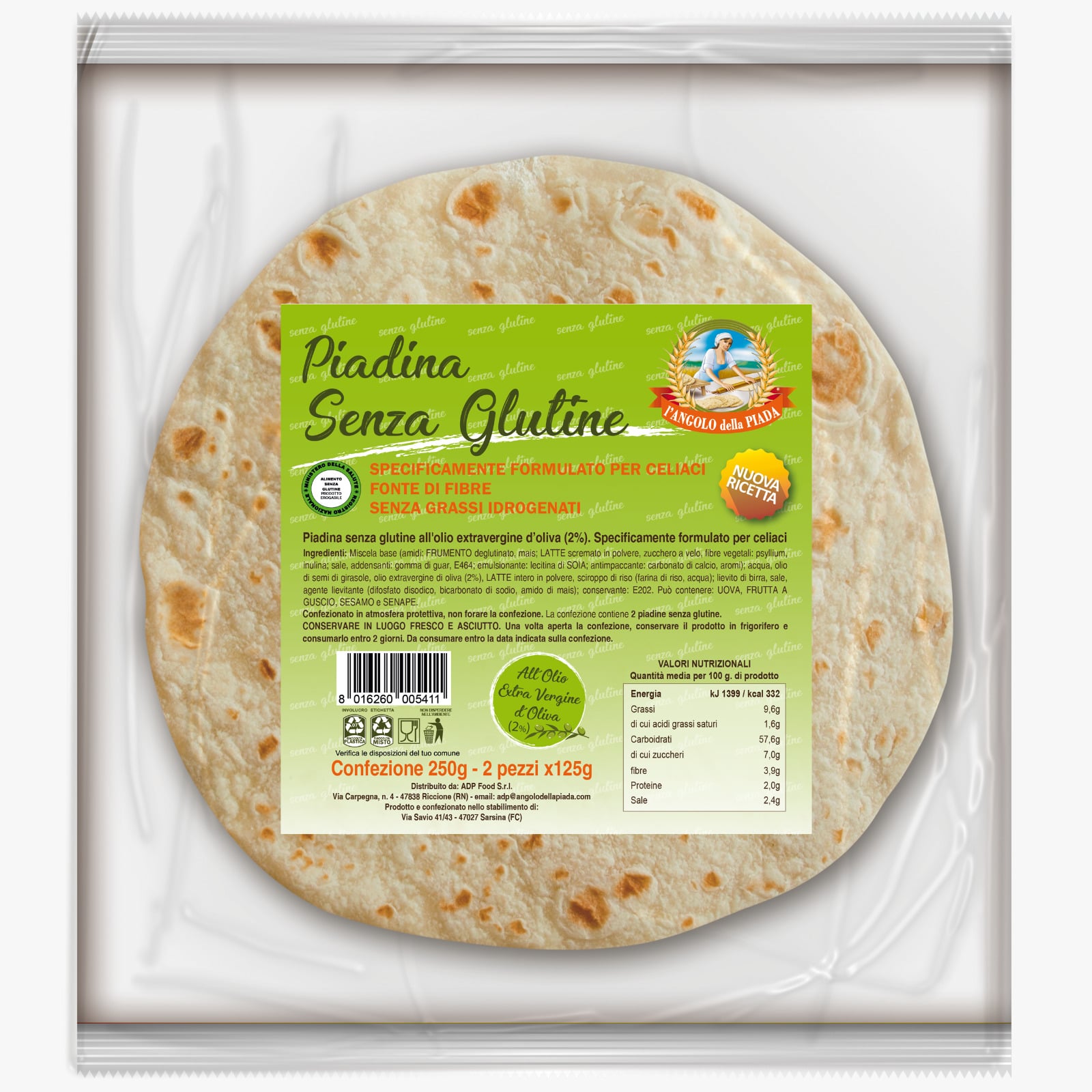 Angolo della Piada Piadina bezlepkové placky