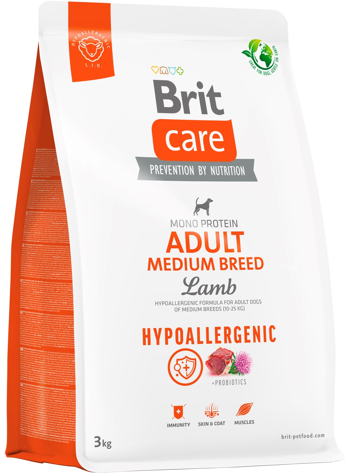 Brit Care Hypoallergenic Adult Medium Breed Lamb pro psy
