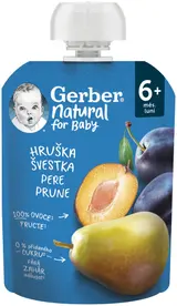 Gerber Natural Kapsička hruška a švestka