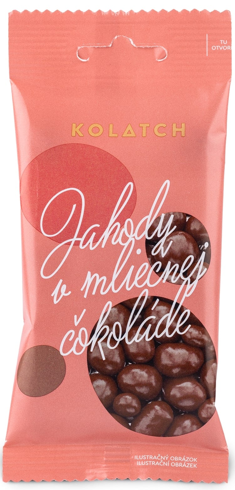 Kolatch Dražé lyofilizované jahody v mléčné čokoládě