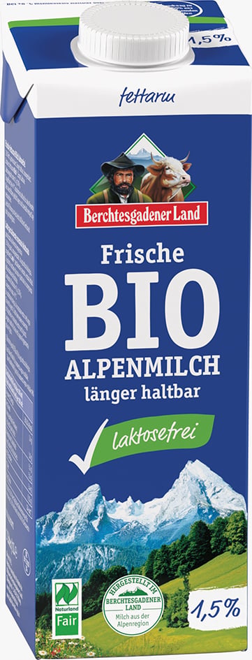 Berchtesgadener Land BIO Čerstvé alpské mléko bez laktózy polotučné