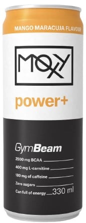 GymBeam Moxy Power+ energetický nápoj mango marakuja