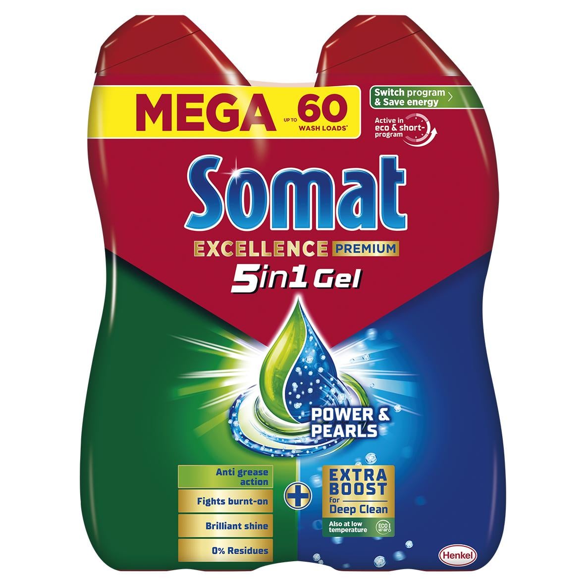 Somat Excellence Anti-Grease gel do myčky nádobí (2×0,54 l)