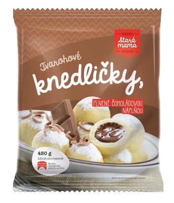 Stará mama Tvarohové knedlíčky plněné čokoládovou náplní