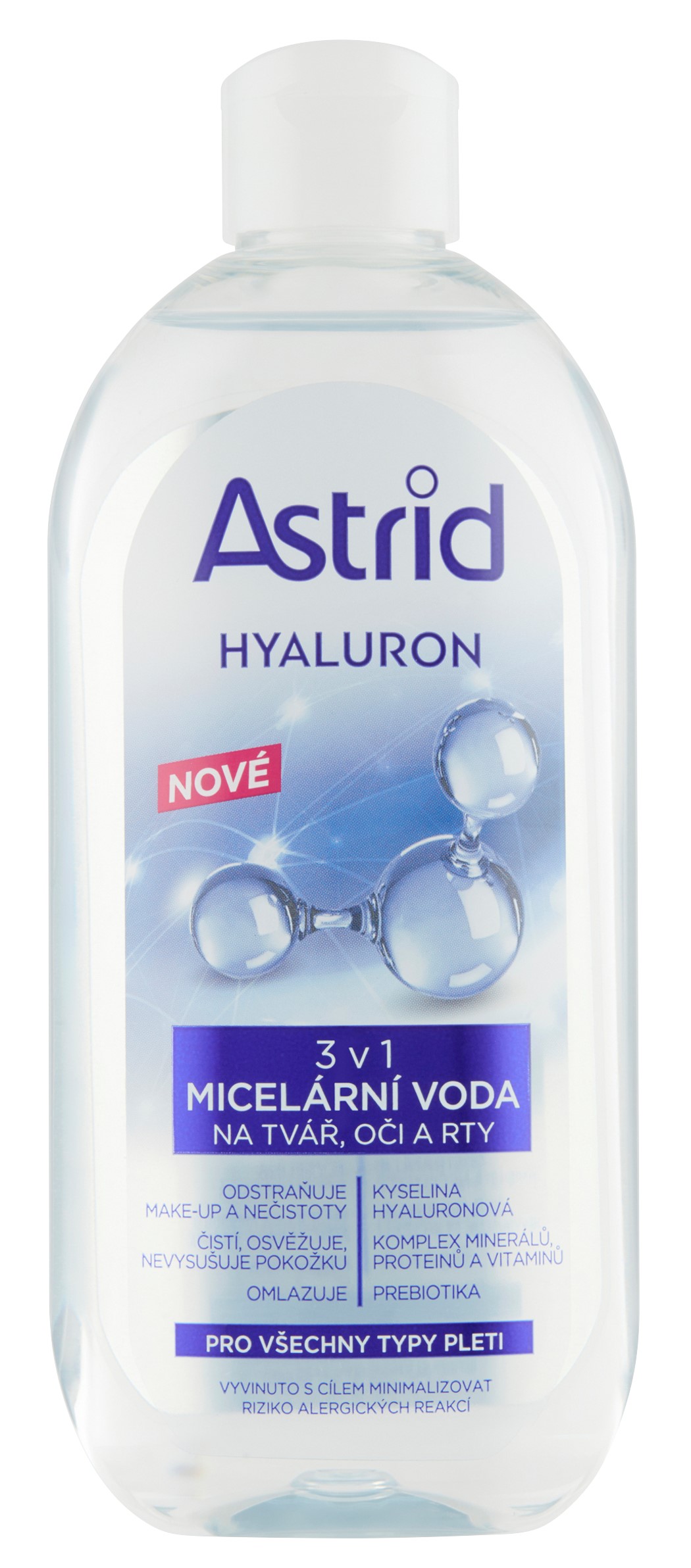 Astrid Hyaluron Micelární voda na tvář, oči a rty 3v1
