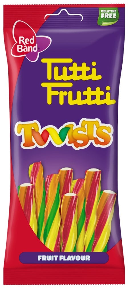 Red Band Tutti Frutti Twists želé pendreky