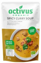 Activus BIO Pikantní curry polévka s kokosovým mlékem a houbami shiitake