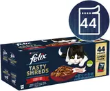 Felix Tasty Shreds kapsičky pro kočky hovězí, kuře, kachna, krůta ve šťávě 44×80 g