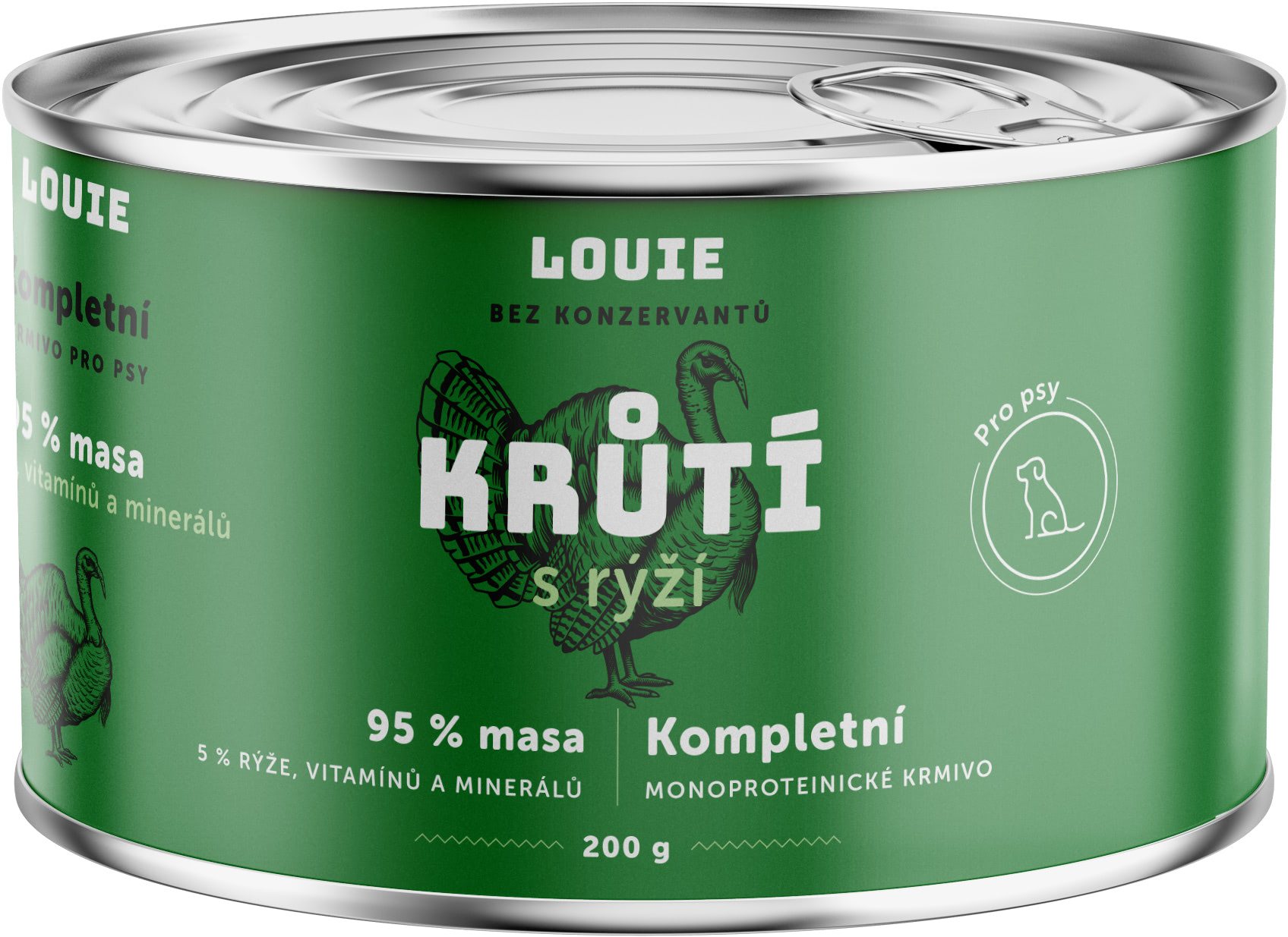 Louie Kompletní krmivo krůtí s rýží pro psy