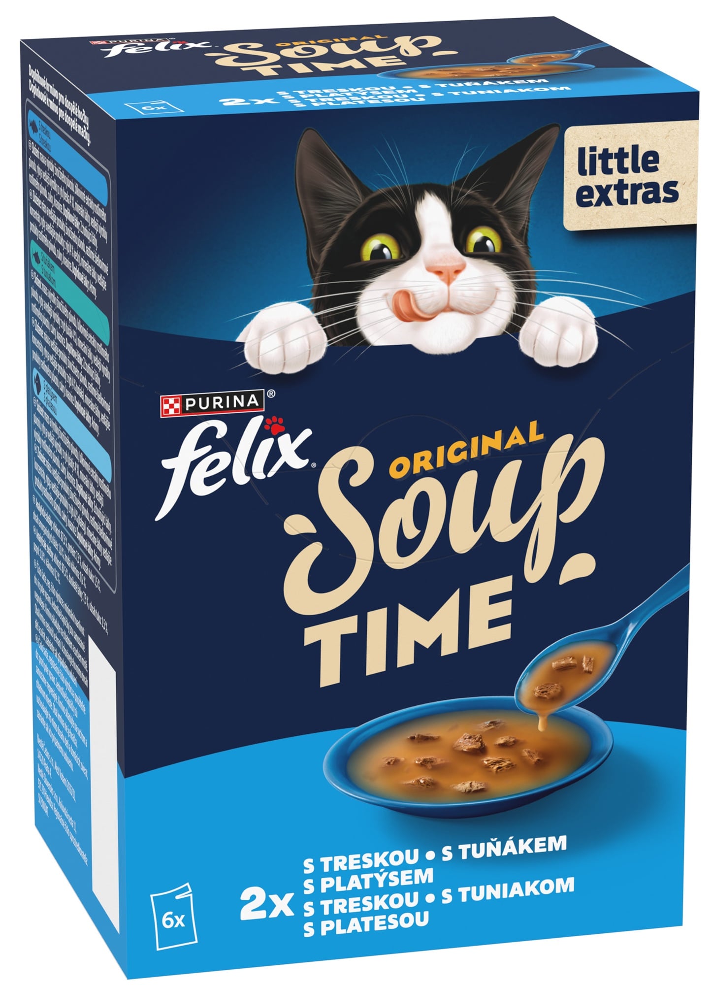 Felix Soup polévky pro kočky treska, tuňák, platýs 6×48 g