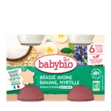 Babybio BIO Svačinka z ovesného mléka banán a borůvka (2×130 g)