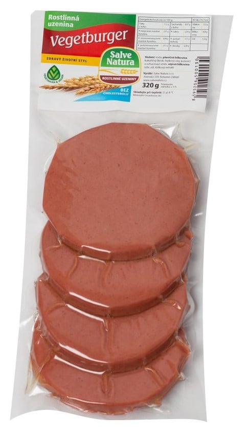 Salve Natura Rostlinná uzenina Vegetburger, 4 ks