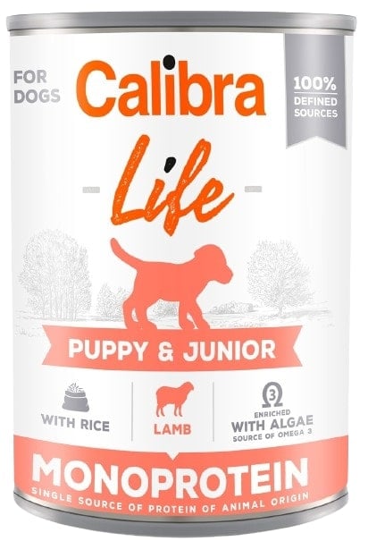 Calibra Dog Life konzerva pro štěňata s jehněčím a rýží