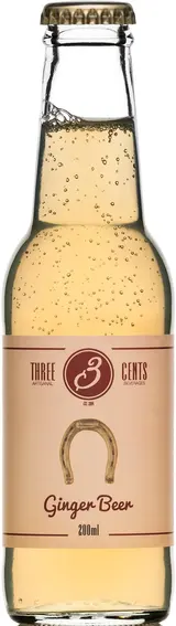 Three Cents Ginger Beer sklo