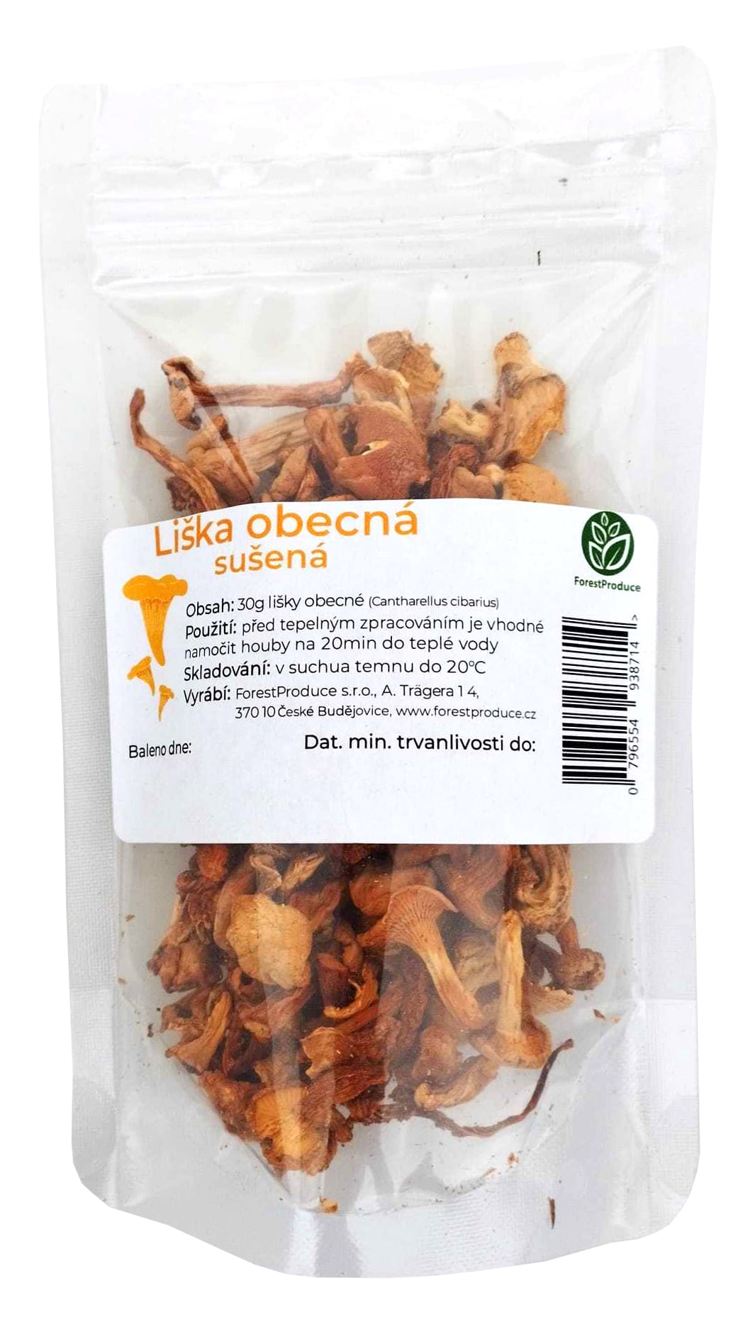 Liška obecná sušená, balení