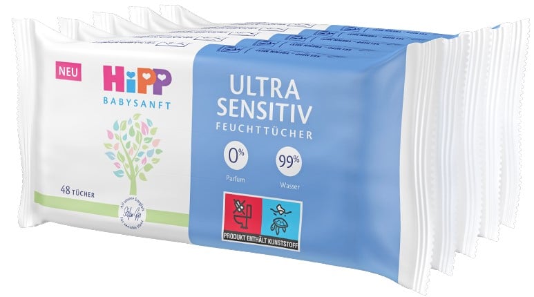 HiPP Babysanft Čisticí vlhčené ubrousky Ultra Sensitive 5×48 ks