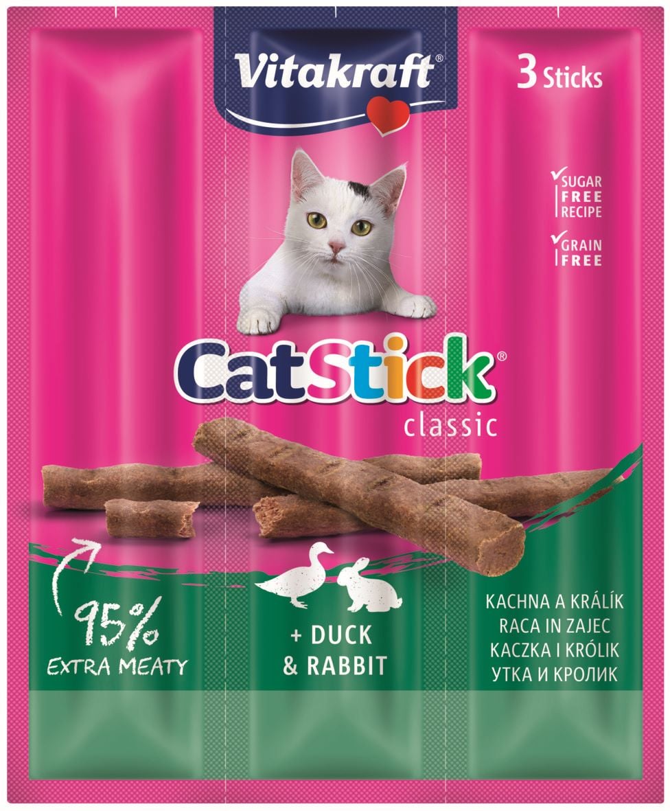 Vitakraft CatStick Mini Tyčinka s králičím a kachním pamlsek pro kočky