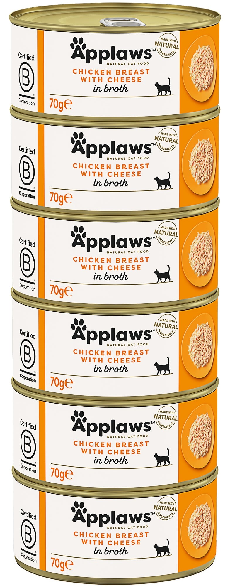 Applaws Cat konzerva kuřecí prsa se sýrem pro kočky (6×70 g)