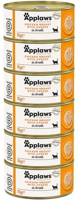 Applaws Cat konzerva kuřecí prsa se sýrem pro kočky (6×70 g)