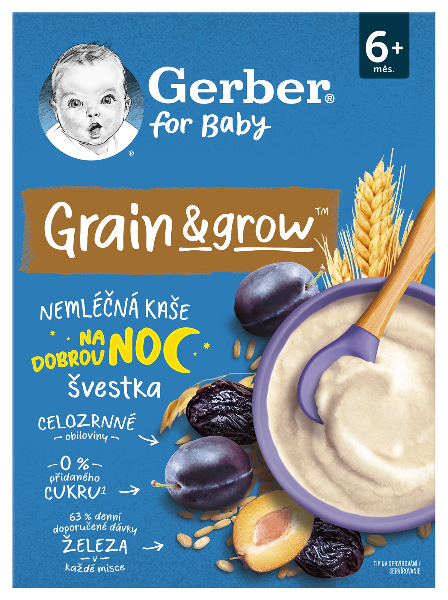 Gerber Nemléčná pšenično-ovesná kaše švestka