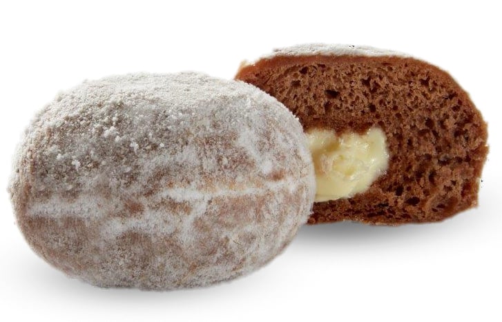 Mini koblížek s kakaovou příchutí a bílou čokoládou