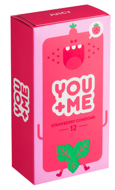 You Me Juicy kondomy s jahodovým aroma