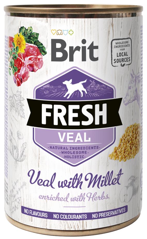 Brit Fresh konzerva pro psy – telecí s prosem
