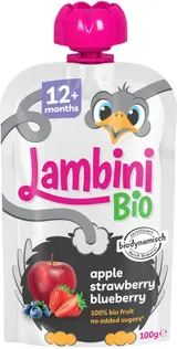 Lambini BIO Demeter kapsička jablko, jahoda a borůvka
