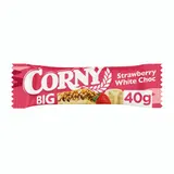 Corny BIG Cereální tyčinka s jahodami, polomáčená v bílé čokoládě