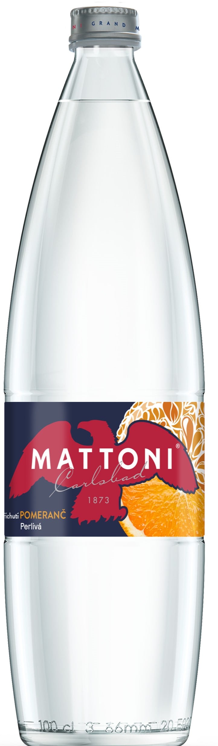 Mattoni Minerální voda perlivá pomeranč sklo