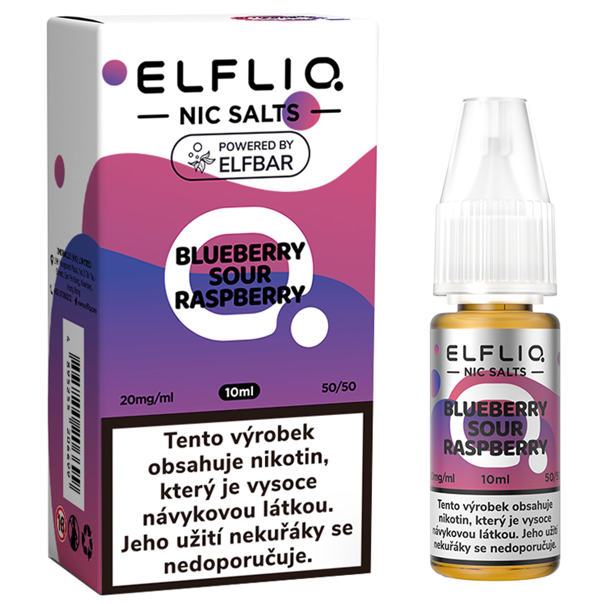 EFLIQ E-liquid Elf Bar borůvka a kyselá malina 20 mg