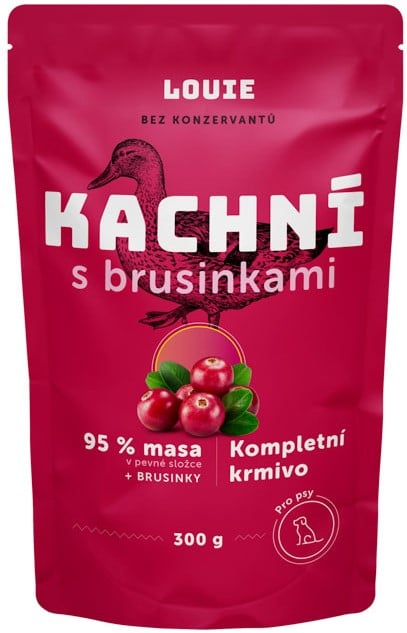 Louie Kompletní krmivo kachní s brusinkami pro psy