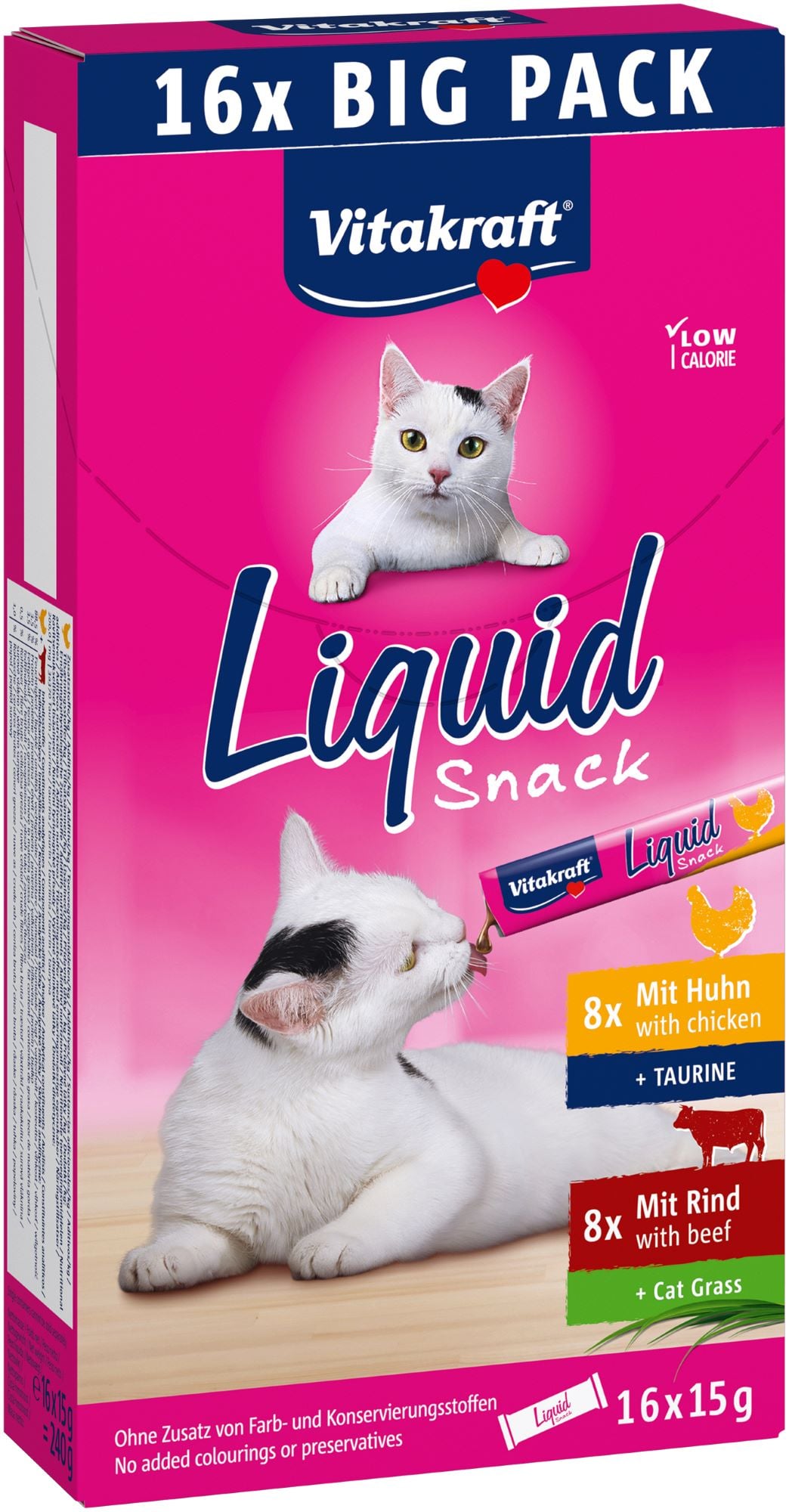 Vitakraft Liquid Snack Multipack kuře a hovězí pro kočky 16×15 g