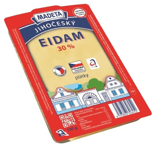Madeta Jihočeský eidam 30% plátky