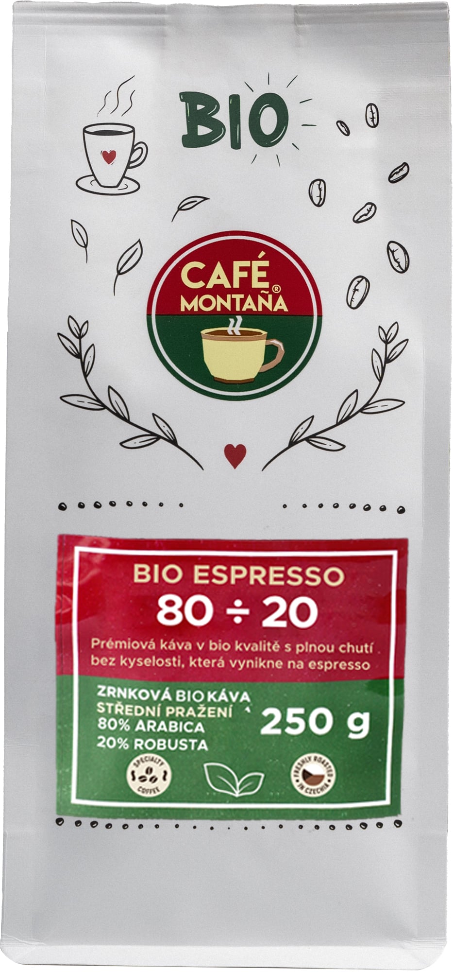 Café Montaña BIO Espresso 80÷20 zrnková káva